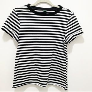 Wild Fable Black and White Striped Short Sleeve